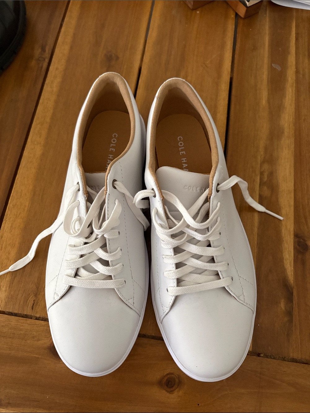 Cole Haan White Leather Low-Top Lace-Up court Sneakers